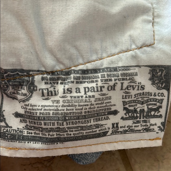 Levi's Blue Distressed Jean Shorts - Picture 5 of 5